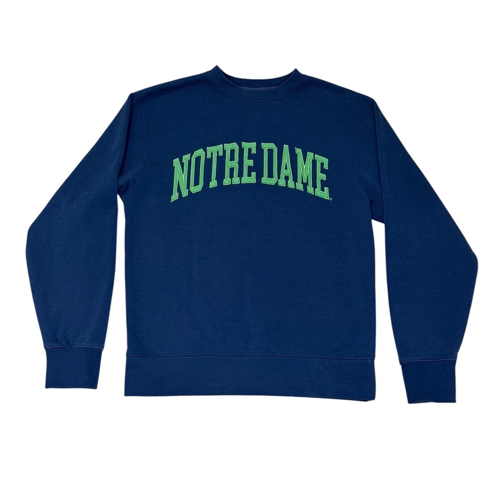 Notre Dame Fighting Irish Navy Blue‎ Womens Oversized Crewneck Small Sweatshirt